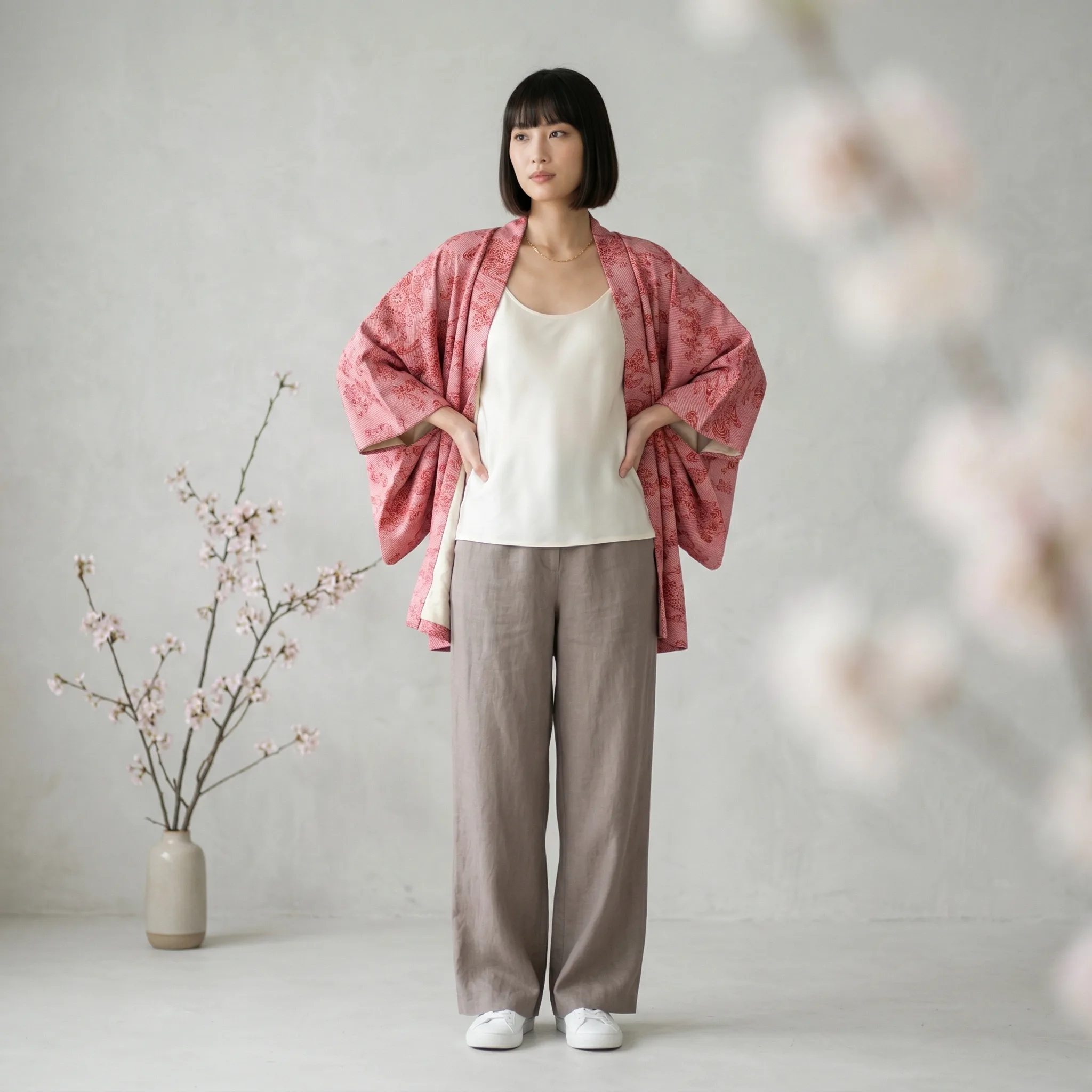 AI-generated haori jacket product photo — Etsy example