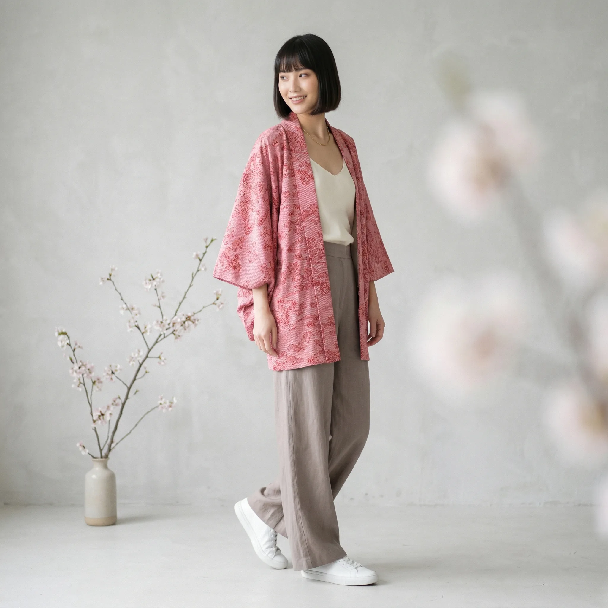 Vintage Japanese Haori Jacket — AI Etsy product photography — Detail