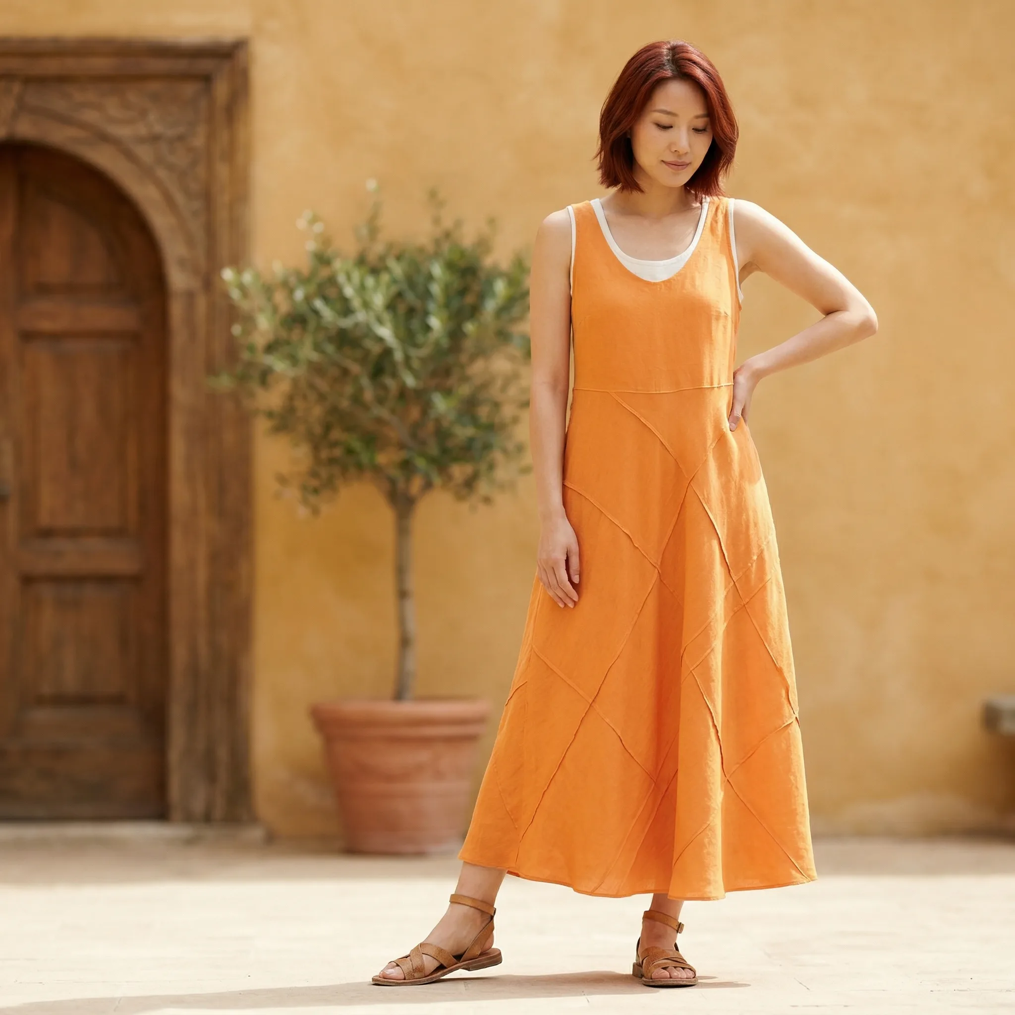 Paneled Maxi Dress — AI Etsy product photography — In-Use