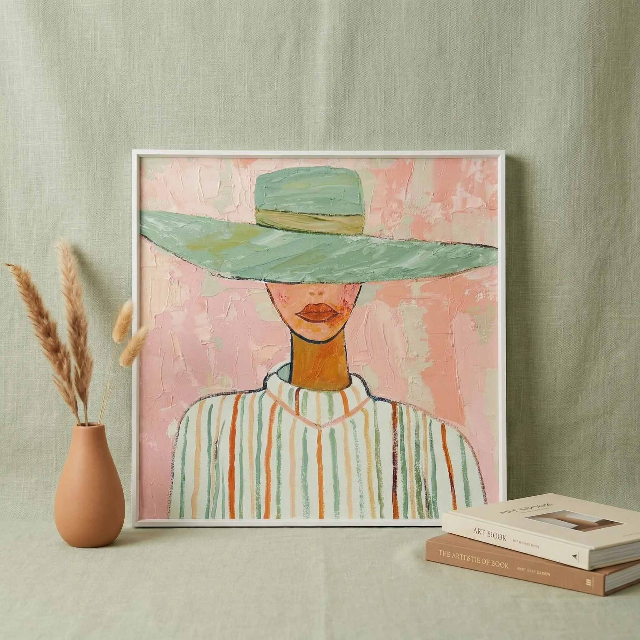 Figurative Portrait Painting — AI Etsy product photography — Detail