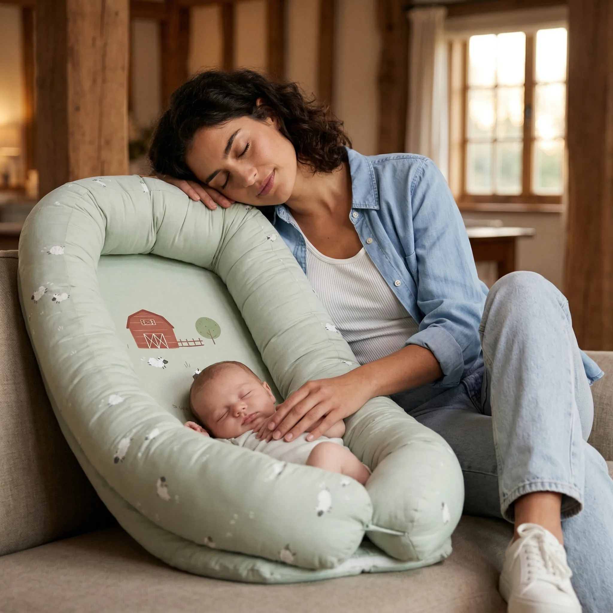 Padded Baby Lounger — AI product photography — Lifestyle & Detail view 4