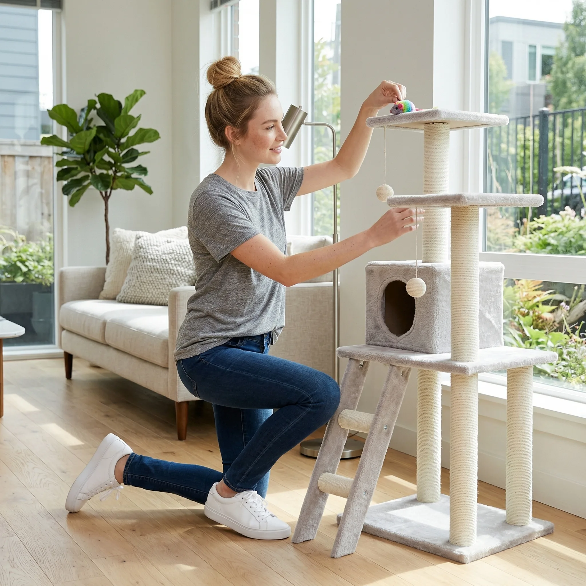 Multi-Level Cat Tree — AI product photography — Lifestyle & Scene view 1