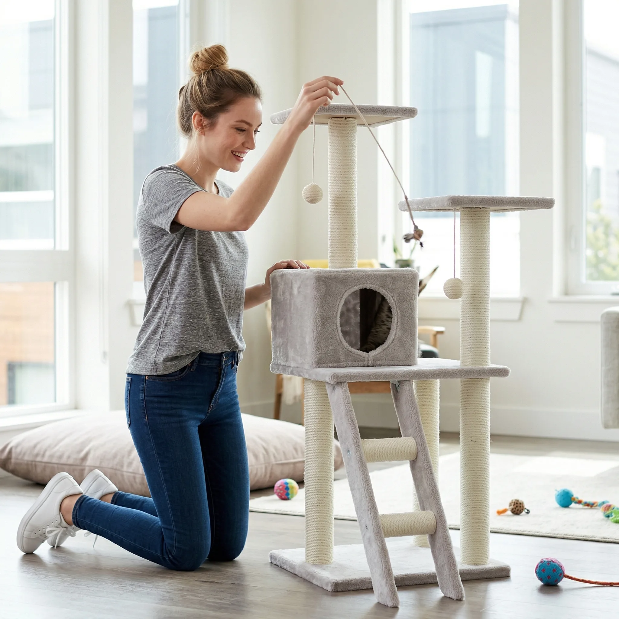 Multi-Level Cat Tree — AI product photography — Lifestyle & Scene view 4