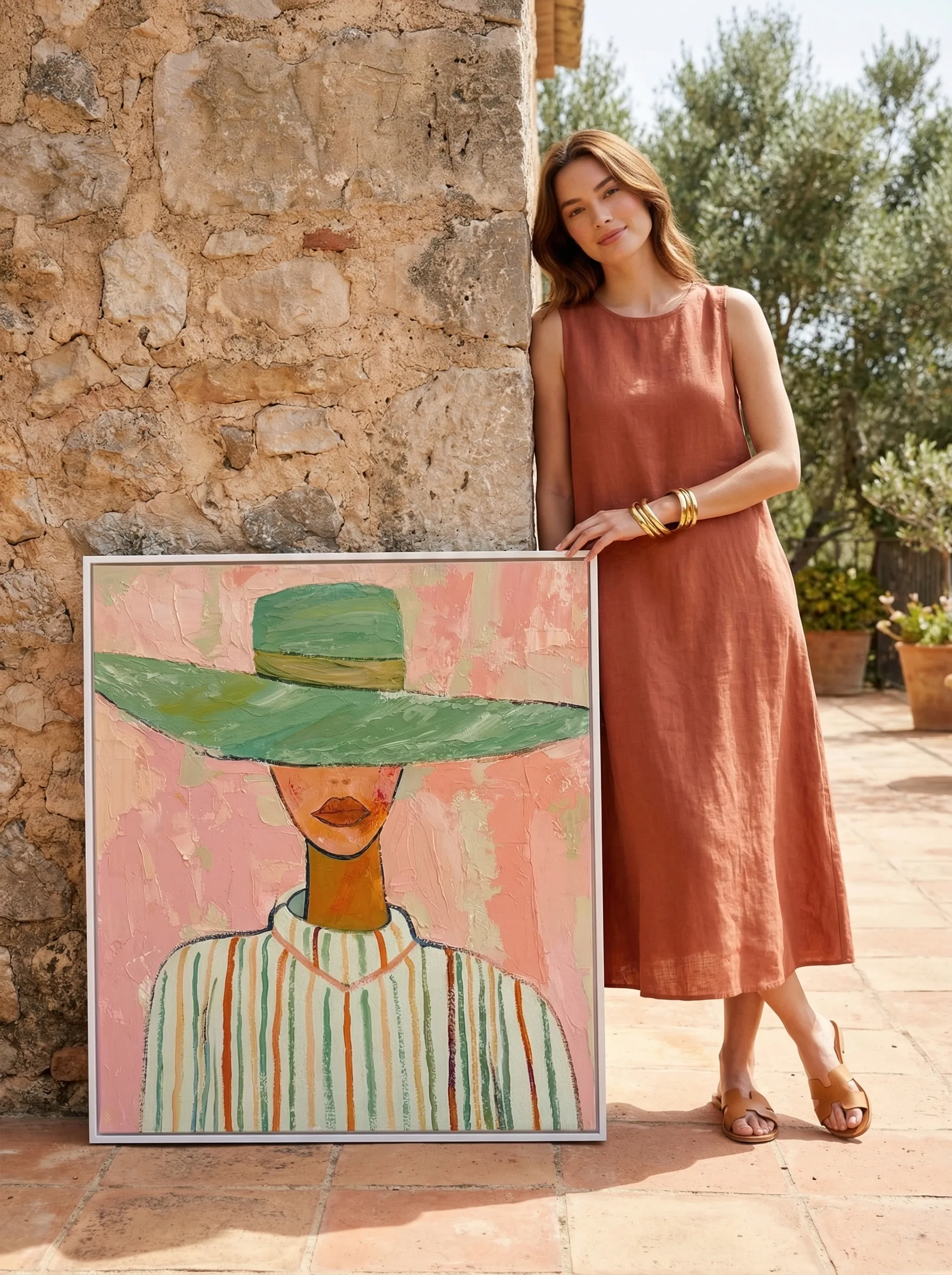 Framed Abstract Portrait Painting — AI product photography — Lifestyle & Display view 4