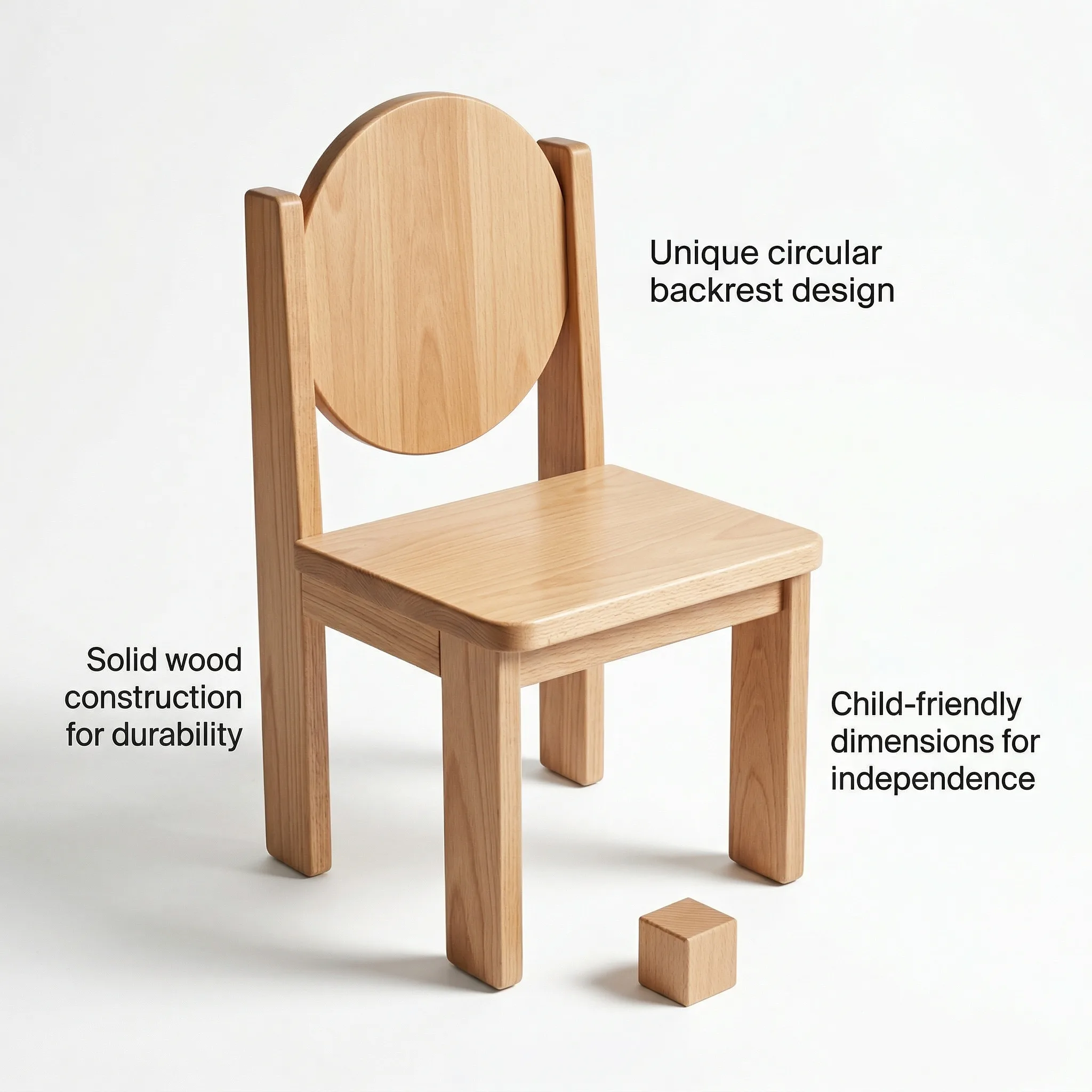 Children's Wooden Chair — AI Shopify product photography — Scale