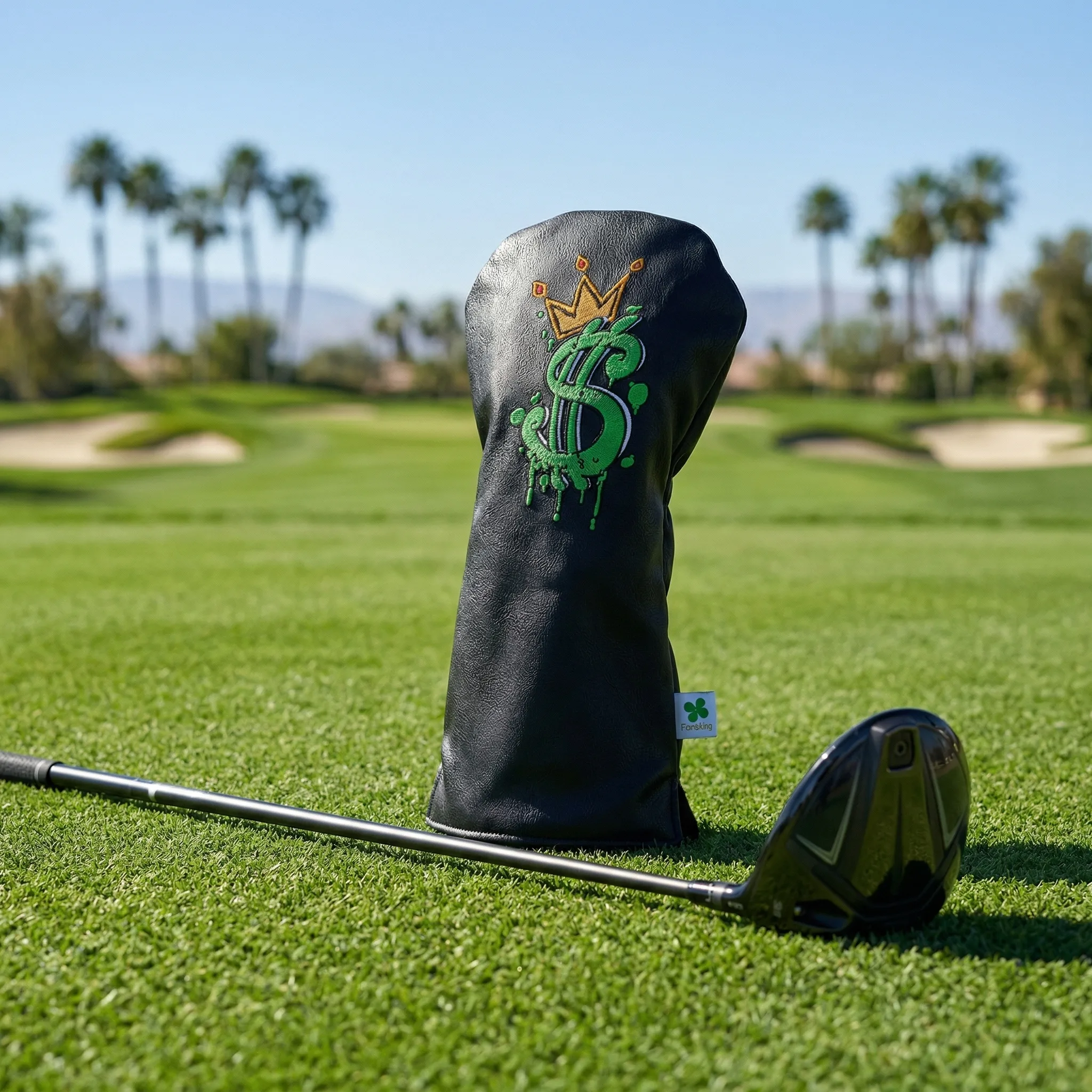 Cash is King Golf Club Headcover — AI Shopify product photography — Detail