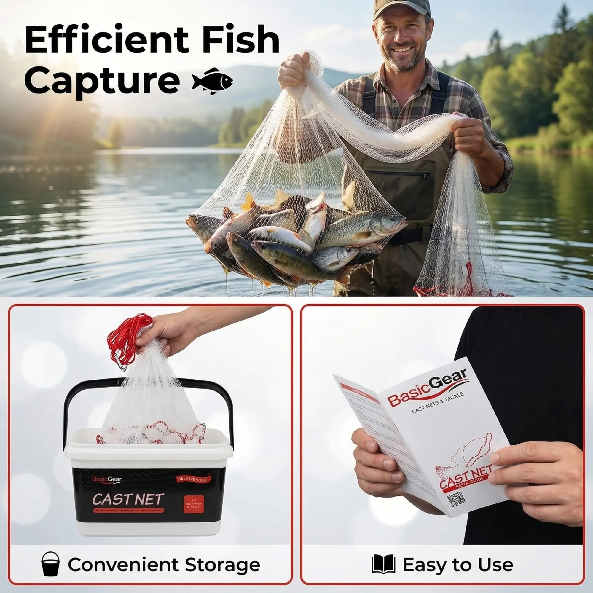 After: Cast Net — Amazon product image generator output — Benefits