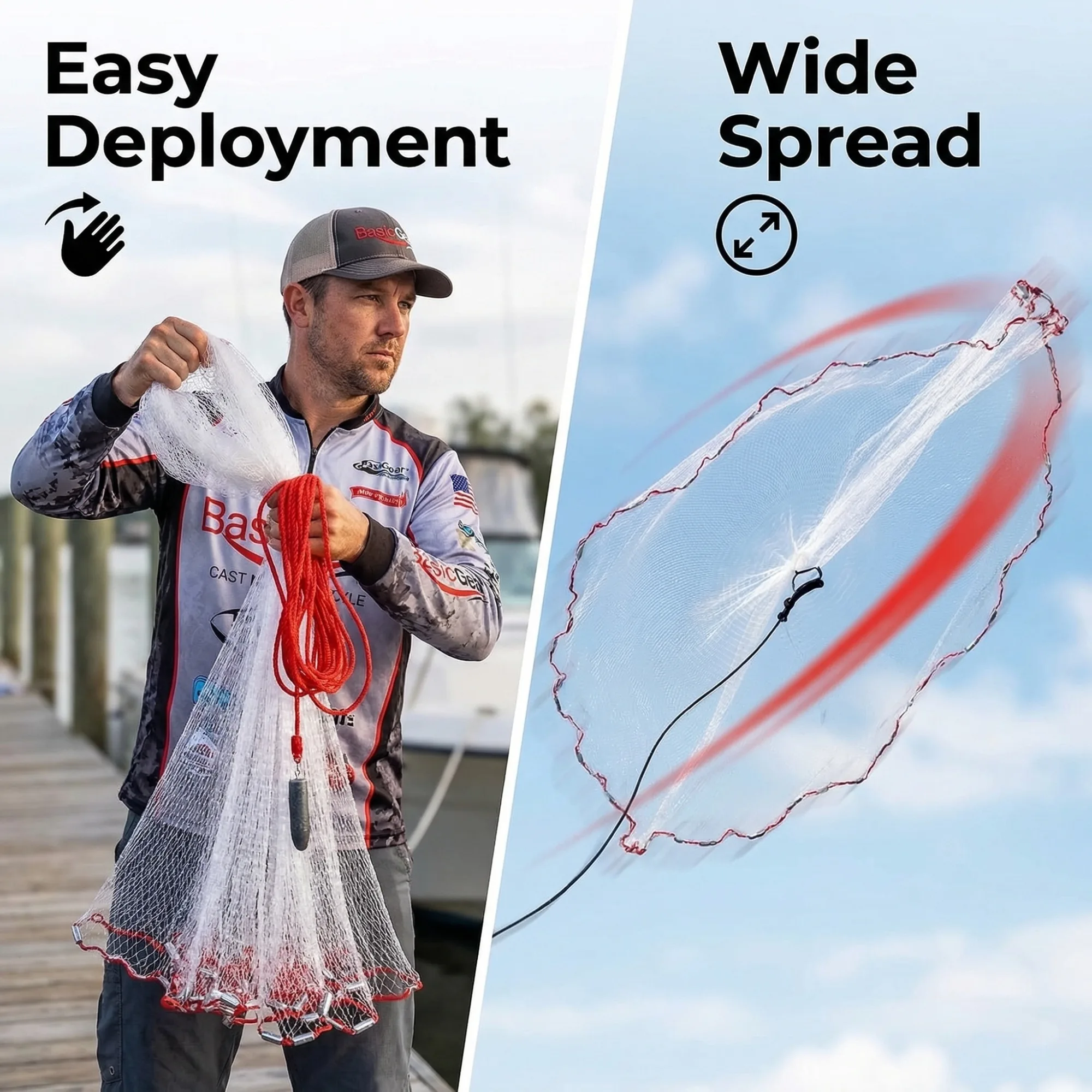 After: Cast Net — Amazon product image generator output — In-Use