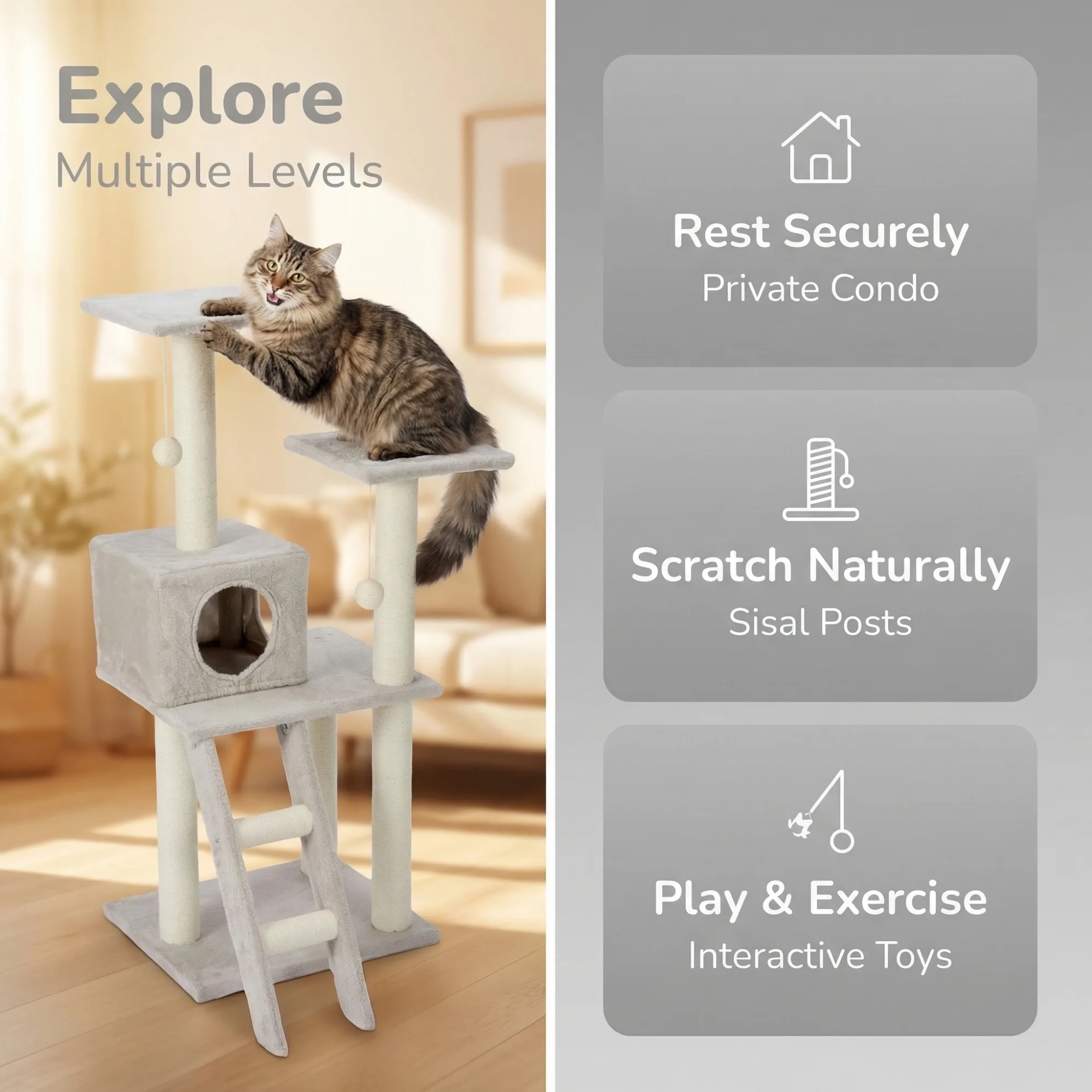 After: Cat Tree — Amazon product image generator output — Feature