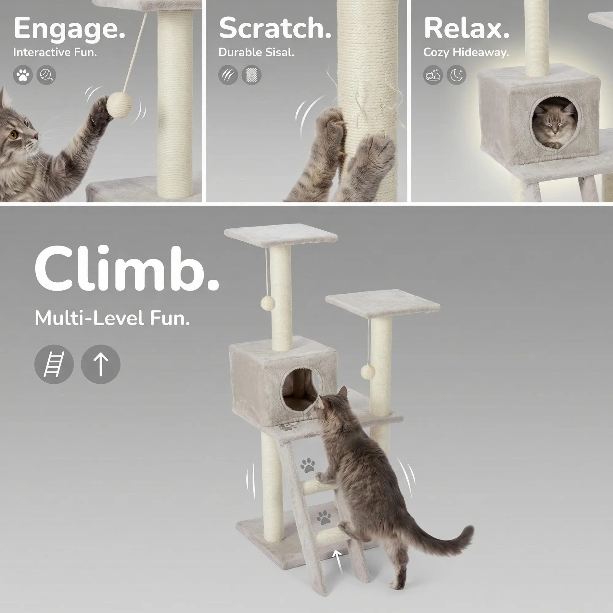After: Cat Tree — Amazon product image generator output — In-Use