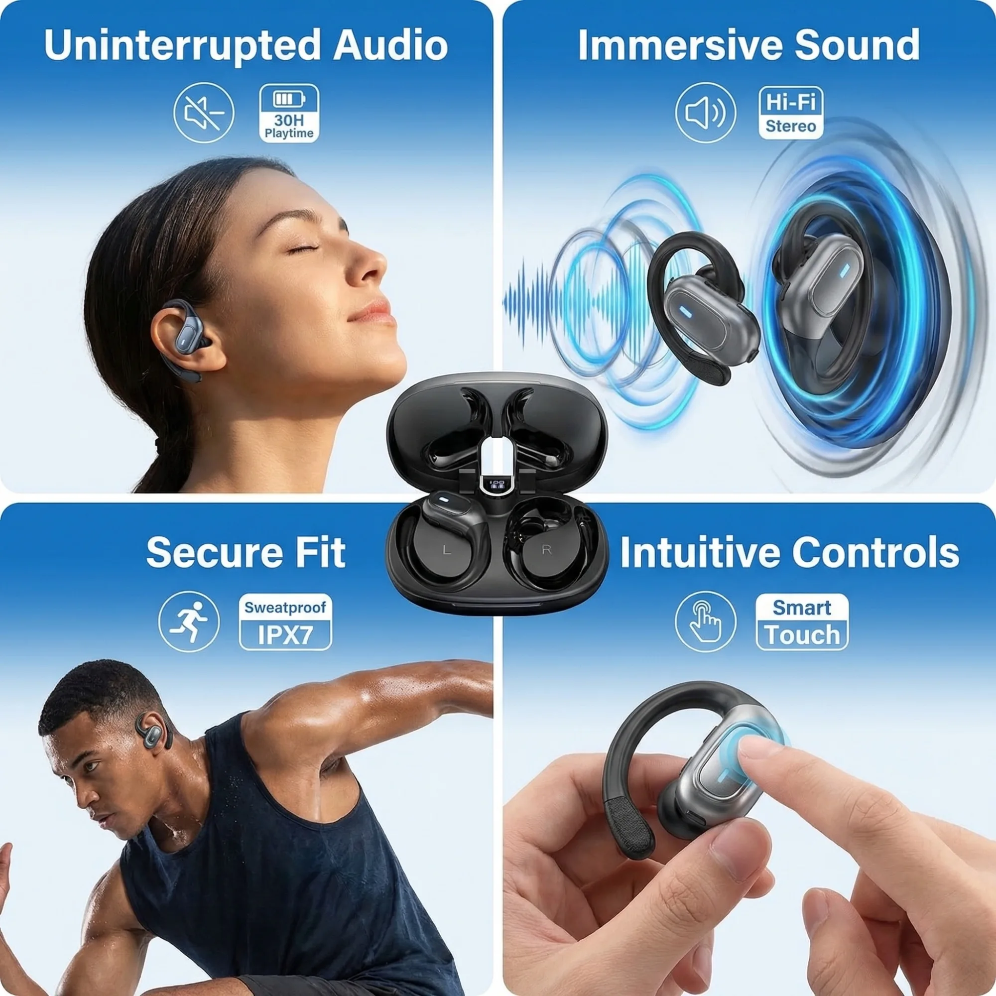 After: Wireless Earbuds — Amazon product image generator output — Feature