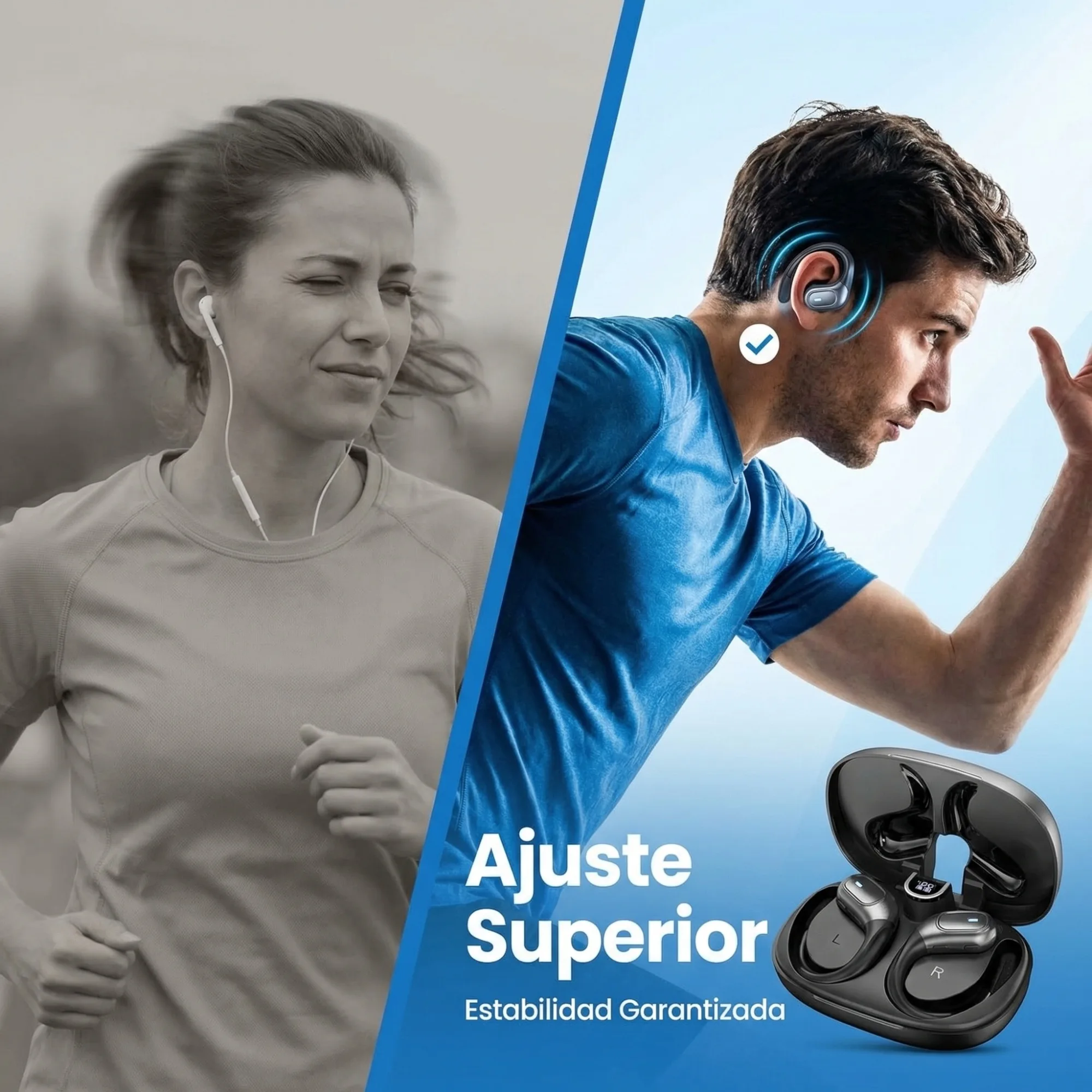 After: Wireless Earbuds — Amazon product image generator output — Comparison