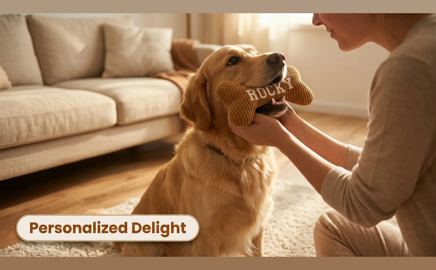 AI-generated dog toy product photo — Amazon A+ example