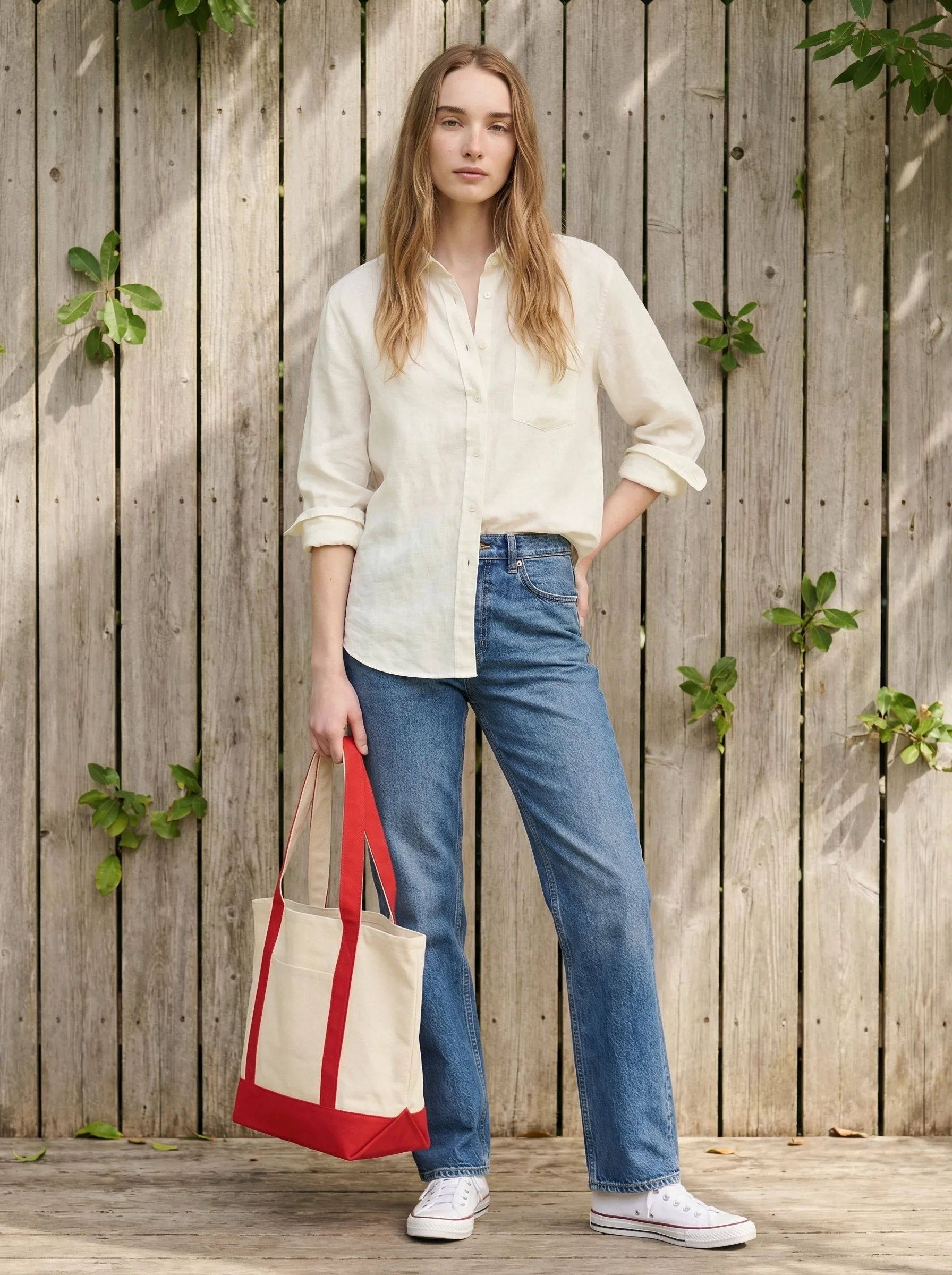 AI-generated canvas tote bag product photo — Fashion example